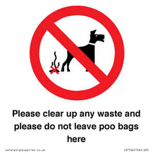 Please clear up any waste and please do not leave poo bags here